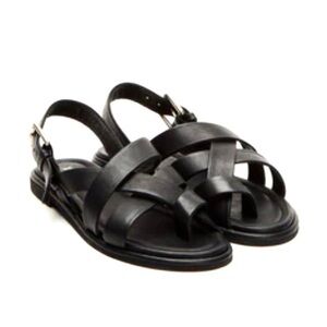 FRYE Classic Black Leather Women's Slingback Sandals